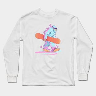 Yeti Goes Snowboarding Long Sleeve T-Shirt